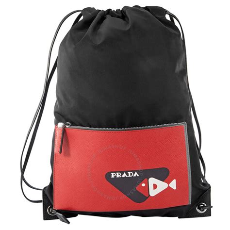 prada fish|Prada Fish Motif Drawstring Backpack .